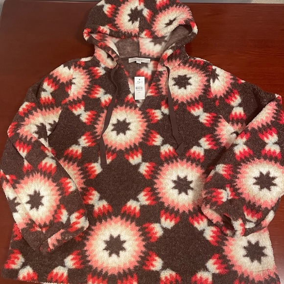 LOFT Fuzzy Fleece Hoodie NWT - Picture 1 of 6